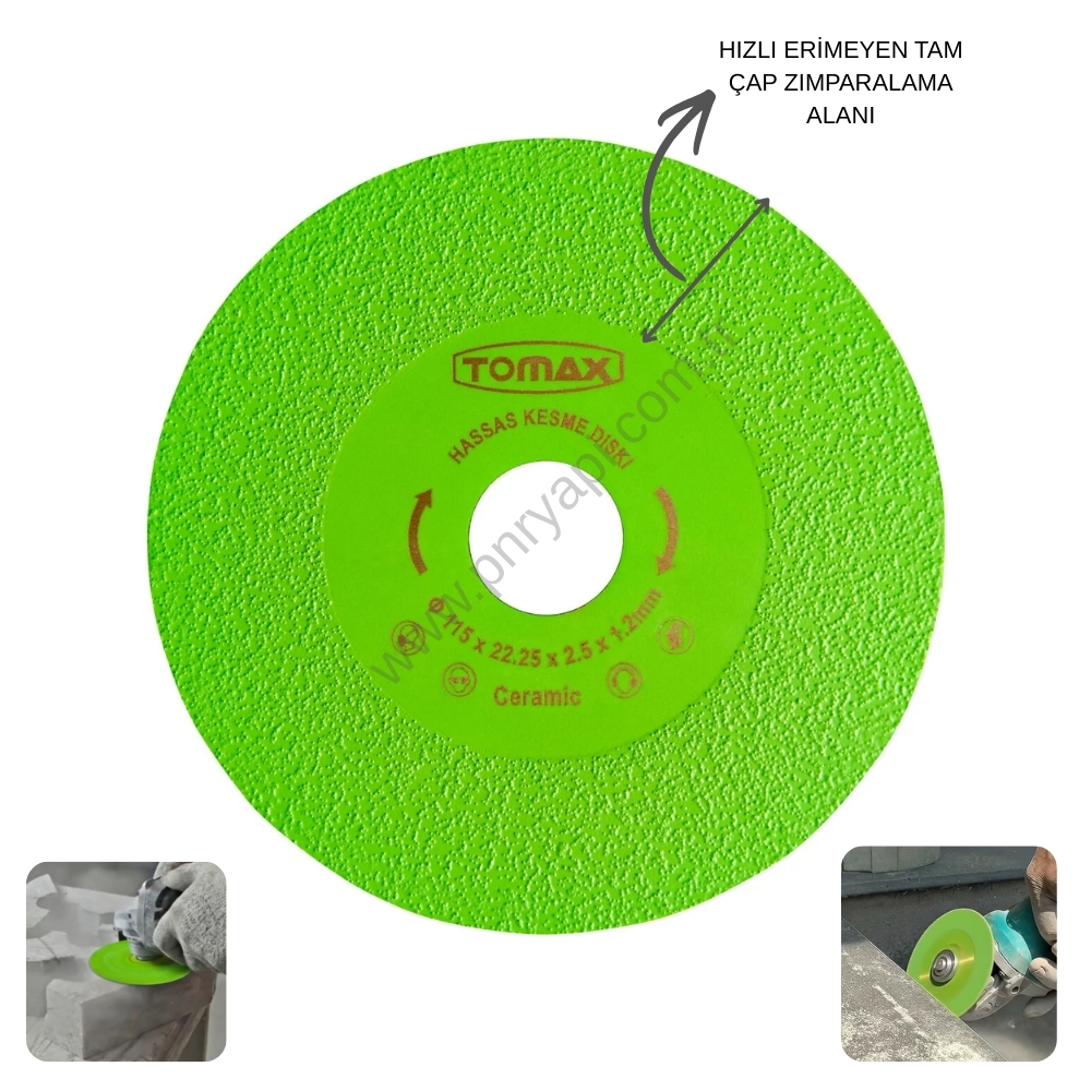 TOMAX HASSAS KES�M VE ZIMPARALAMA D�SK� 115x1,3x22 MM